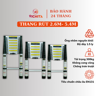 Thang Nhôm Rút VICHITA 2m6 - 3m2 - 3m8 - 4m1 - 4m4 - 5m - 5m4 - Thang Rút Thuận Tiện Thích Hợp Nhiều Công Việc