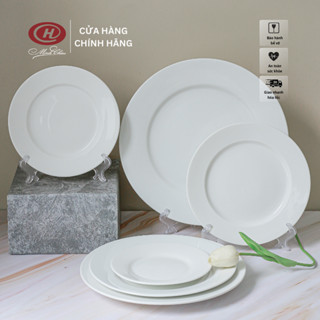 Đĩa Tròn Cạn Trắng Trơn - Sứ Minh Châu