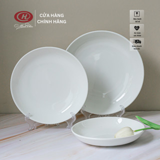 Đĩa Sứ Sâu Lòng Trắng Trơn kiểu Hàn Quốc - Sứ Minh Châu