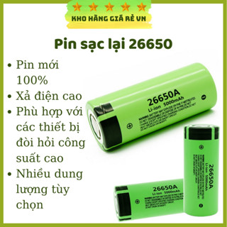 Pin 26650 Xả Cao Dùng Cho Đèn Pin Siêu Sáng, Quạt Tích Điện, Loa Kéo, Máy Ảnh [ Kho Hàng Giá Rẻ VN ]