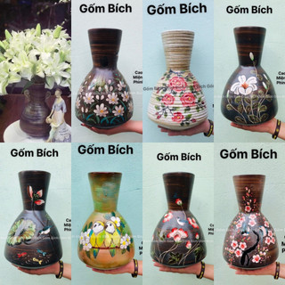 Bình Gốm Cắm Hoa Men Mộc Nhiều Mẫu Có Tai Lọ Hoa Đẹp - Gốm Sứ Bát Tràng