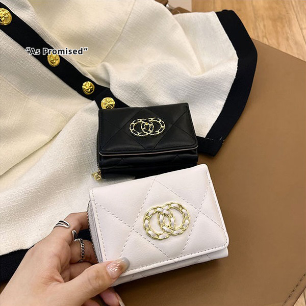 Ví nữ cầm tay mini Scarlet da bóng mềm gấp gọn 24S