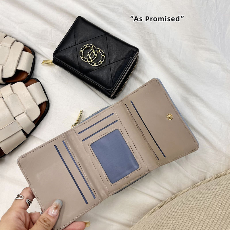 Ví nữ cầm tay mini Scarlet da bóng mềm gấp gọn 24S