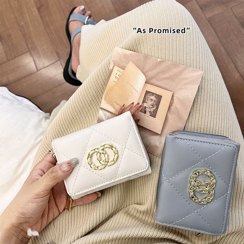 Ví nữ cầm tay mini Scarlet da bóng mềm gấp gọn 24S