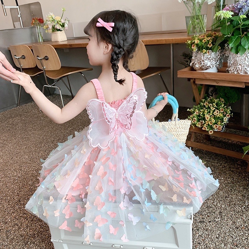 Váy bé gái,váy họa tiết hoa nổi cực xinh cho bé yêu C11