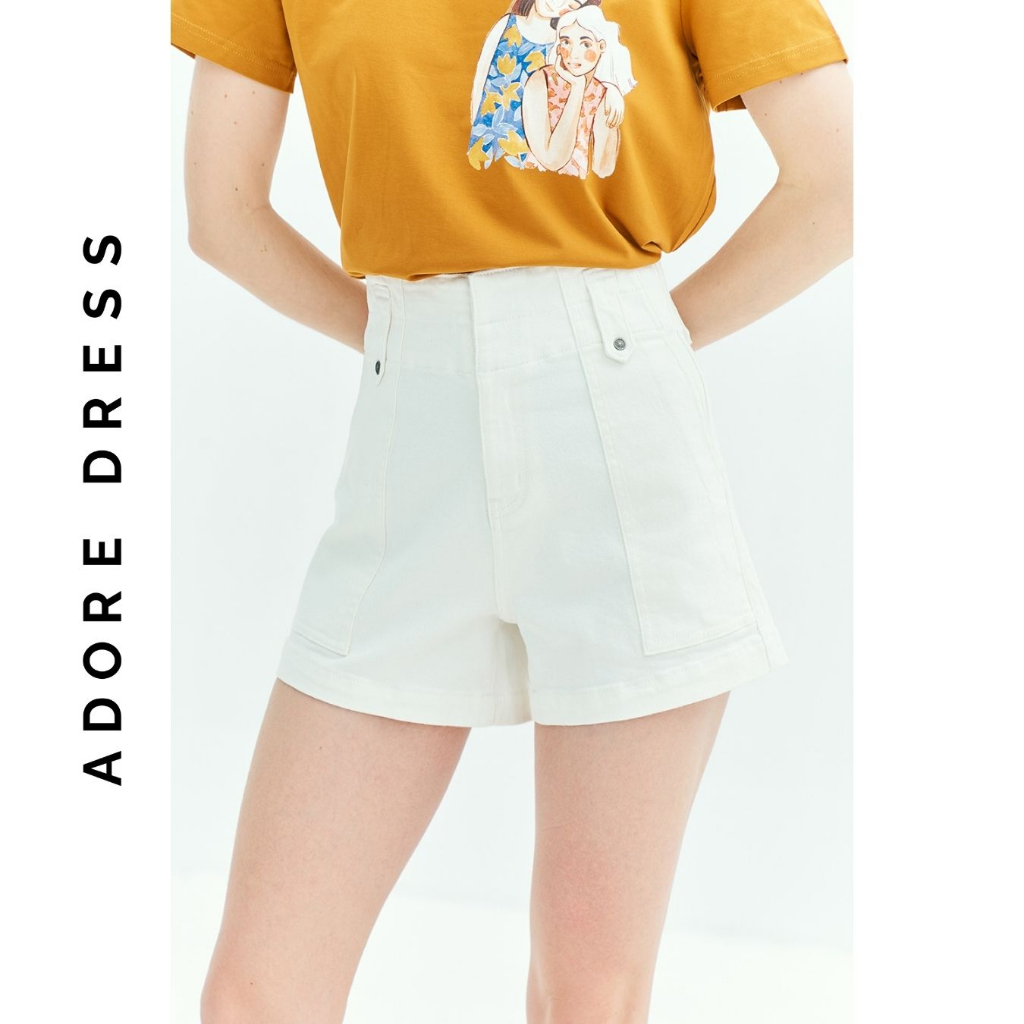 Quần Shorts casual style denim trơn trắng túi ốp 2 bên 313SO1010 ADORE DRESS