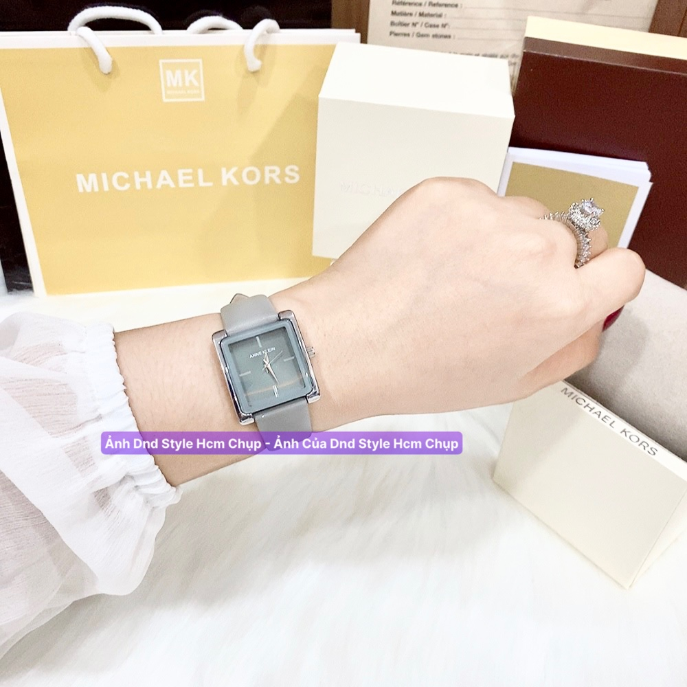 Đồng hồ nữ dây da Anne kle.in, đồng hồ nữ dây da mặt vuông đơn giản thanh lịch trẻ trung cá tính - DNDStyle