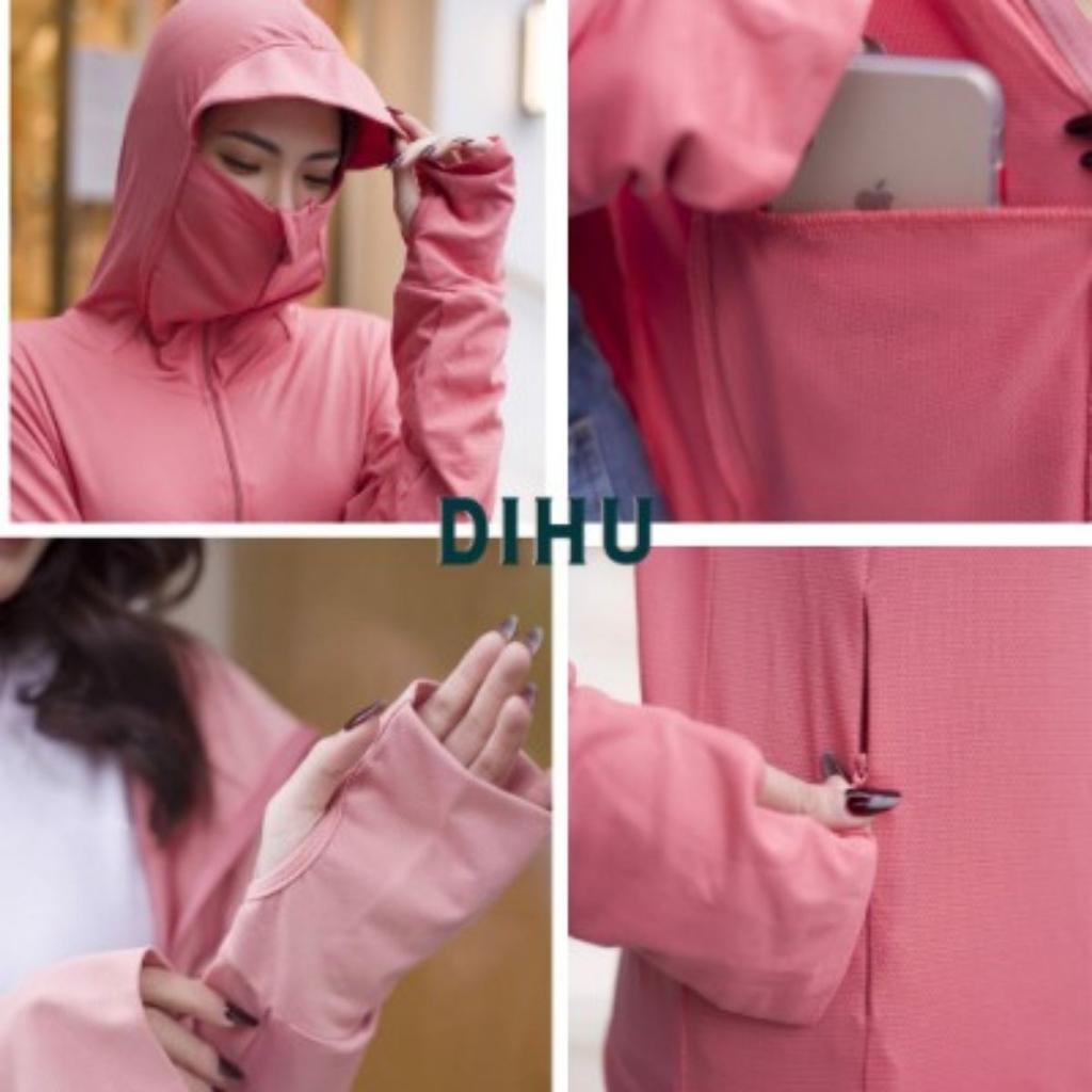 Áo Chống Nắng Nữ 2 Lớp chống tia UV cao cấp mũ có Vành Chất Liệu Vải Thông Hơi Chùm Kín Mặt CN25 | BigBuy360 - bigbuy360.vn