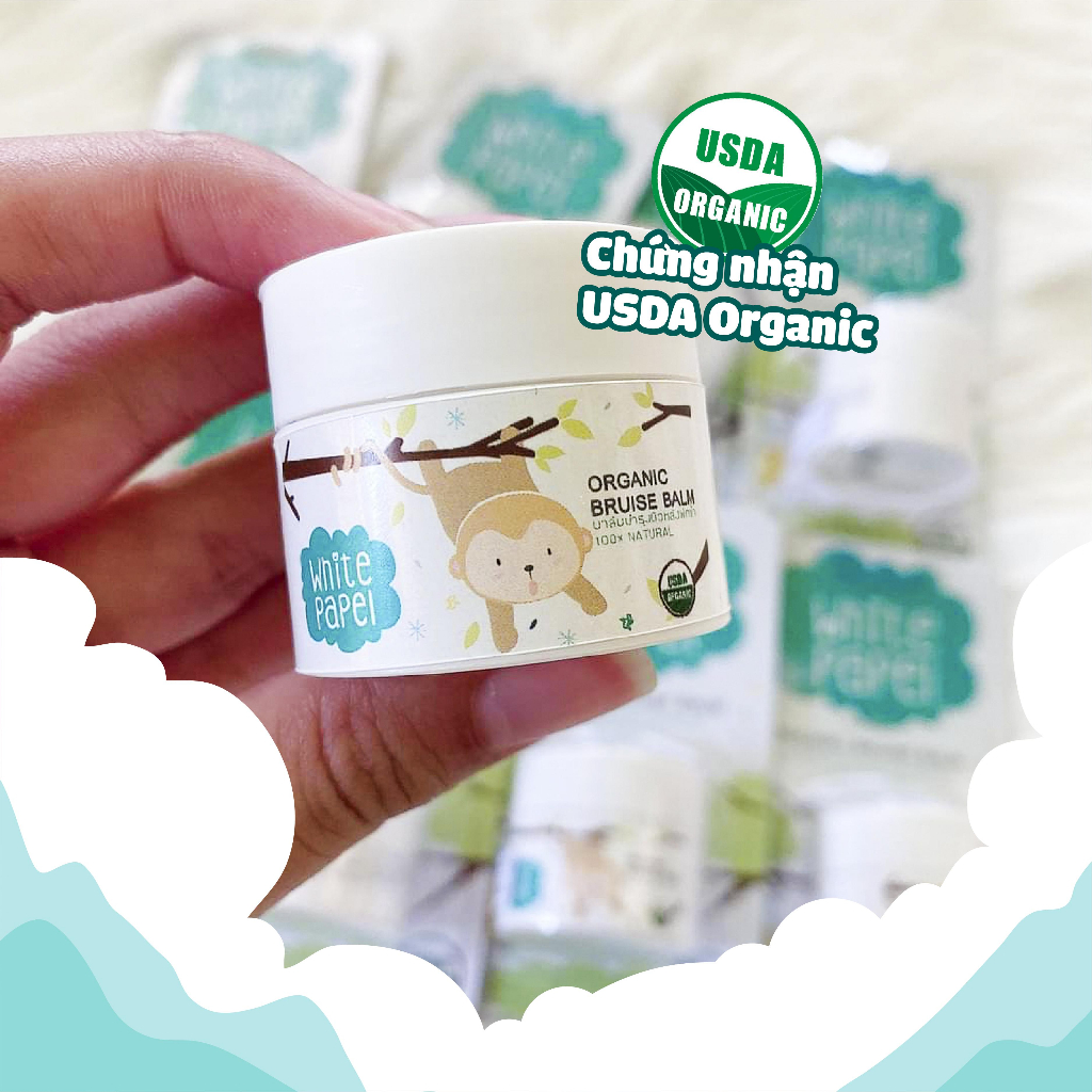 Dầu dưỡng hữu cơ chứng nhận USDA Organic chiết xuất kim sa làm dịu làm ấm thư giãn dành cho bé White Papel (15G)