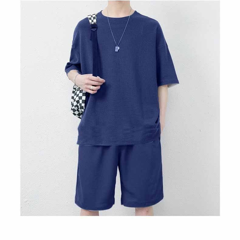 Bộ Thể Thao Nam Trơn Cao Cấp Chất Vải Thun Xốp Co Giãn Tay Cộc Lưng Thun Có Túi Phù Hợp Mặc Nhà Hoặc Chơi Thể Thao...