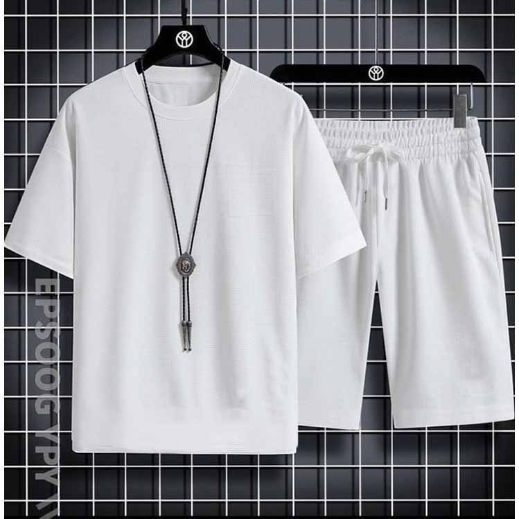 Bộ Thể Thao Nam Trơn Cao Cấp Chất Vải Thun Xốp Co Giãn Tay Cộc Lưng Thun Có Túi Phù Hợp Mặc Nhà Hoặc Chơi Thể Thao...