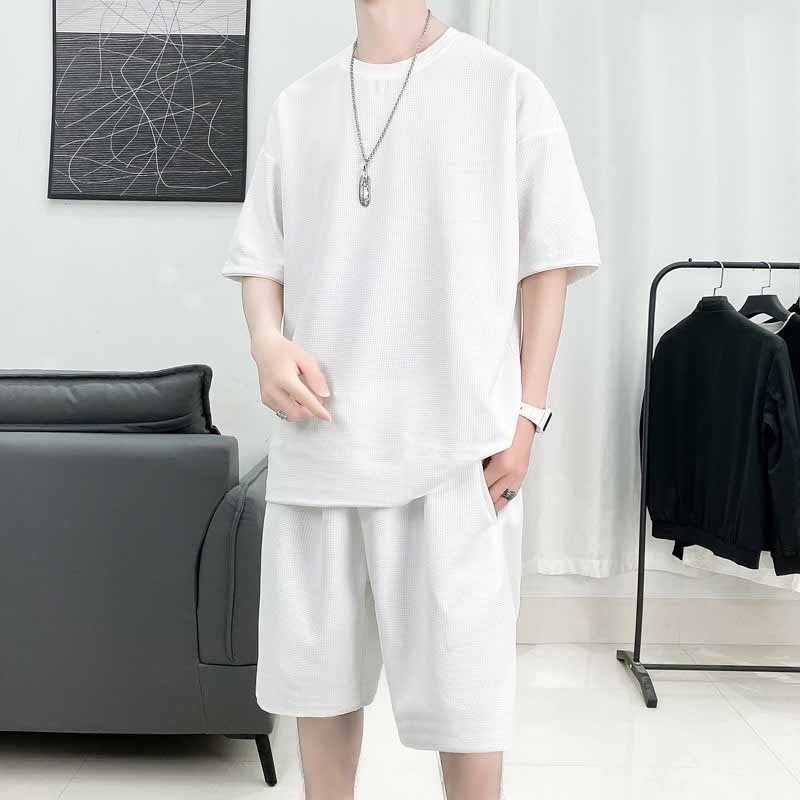 Bộ Thể Thao Nam Trơn Cao Cấp Chất Vải Thun Xốp Co Giãn Tay Cộc Lưng Thun Có Túi Phù Hợp Mặc Nhà Hoặc Chơi Thể Thao...