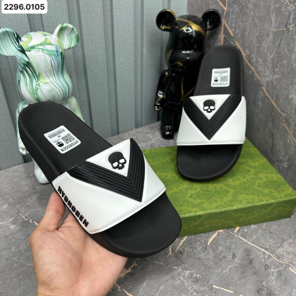 Dép HyDro nam, dép đầu lâu quai cao su đế cao 3cm chất liệu cao su non siêu nét - Dép nam cao cấp Sumishop