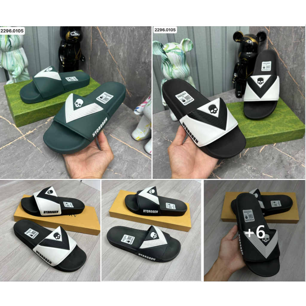 Dép HyDro nam, dép đầu lâu quai cao su đế cao 3cm chất liệu cao su non siêu nét - Dép nam cao cấp Sumishop