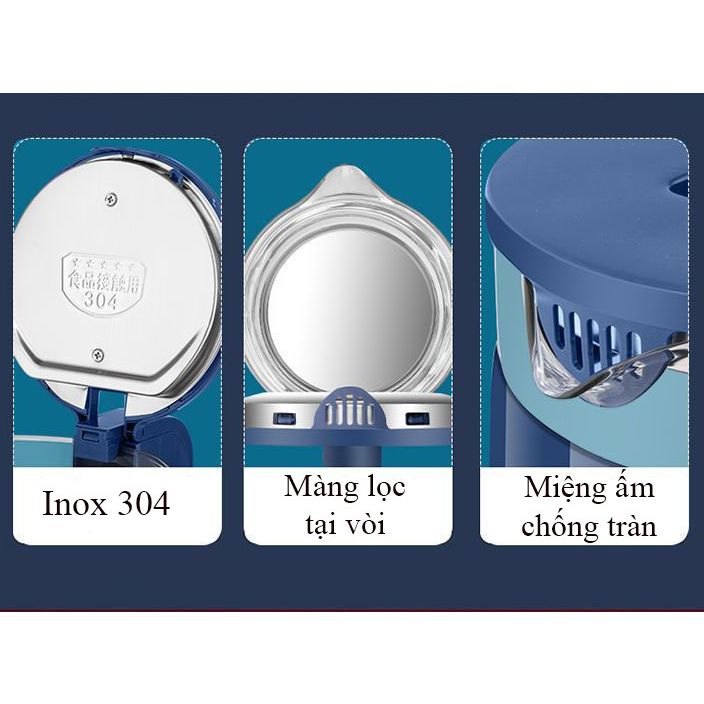 Ấm Siêu Tốc Thủy Tinh 1,8L - 2,3L Công Suất Lớn 1500W -  Ấm Đun Nước Pha Trà Siêu Nhanh Bảo Hành 6 Tháng