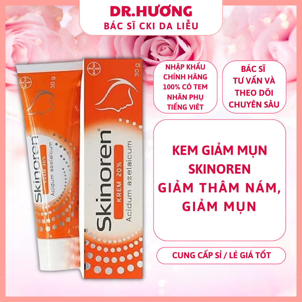 Kem mụn SKINOREN 20% Acid azelaic, kem giảm mụn và thâm nám tuýp 30g - Dr. Hương
