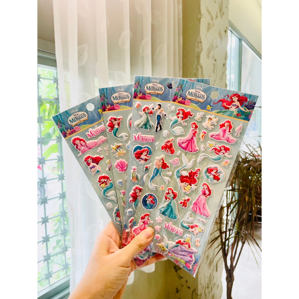 Hình dán sticker nổi 3D Nàng Tiên Cá Ariel Disney cho bé