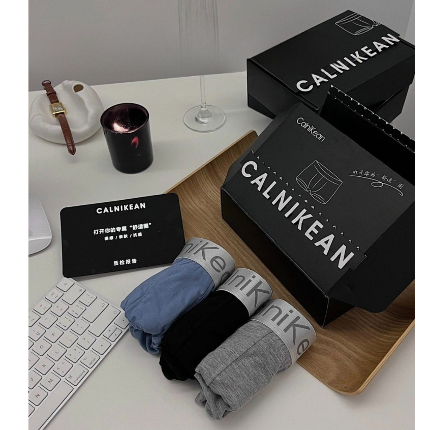 quần sịp nam đùi cotton xịn,Full Hộp 3  Quần Lót Nam cao cấp CALNIKEAN hàng cao cấp FULL Hộp đựng tặng quà bạn nam