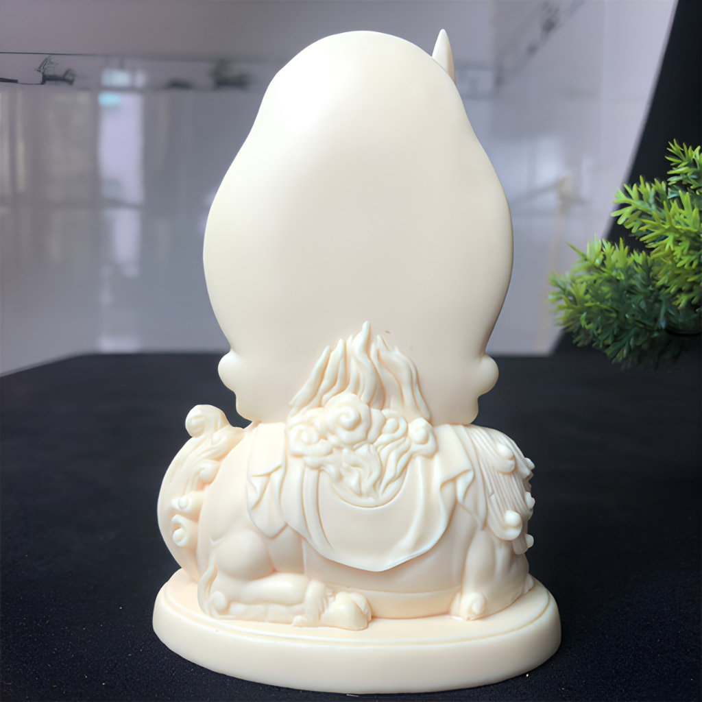 Tượng Văn Thù & Phổ Hiền bồ tát chất liệu bột đá cao 12cm, hàng thủ công mỹ nghệ