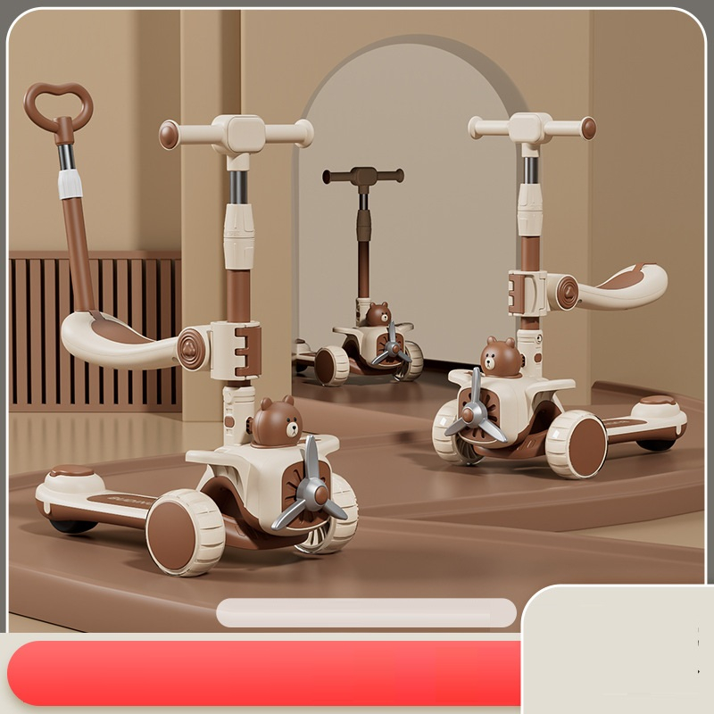 Xe scooter cho bé đa năng bánh phát sáng, chất liệu an toàn chống trơn trượt