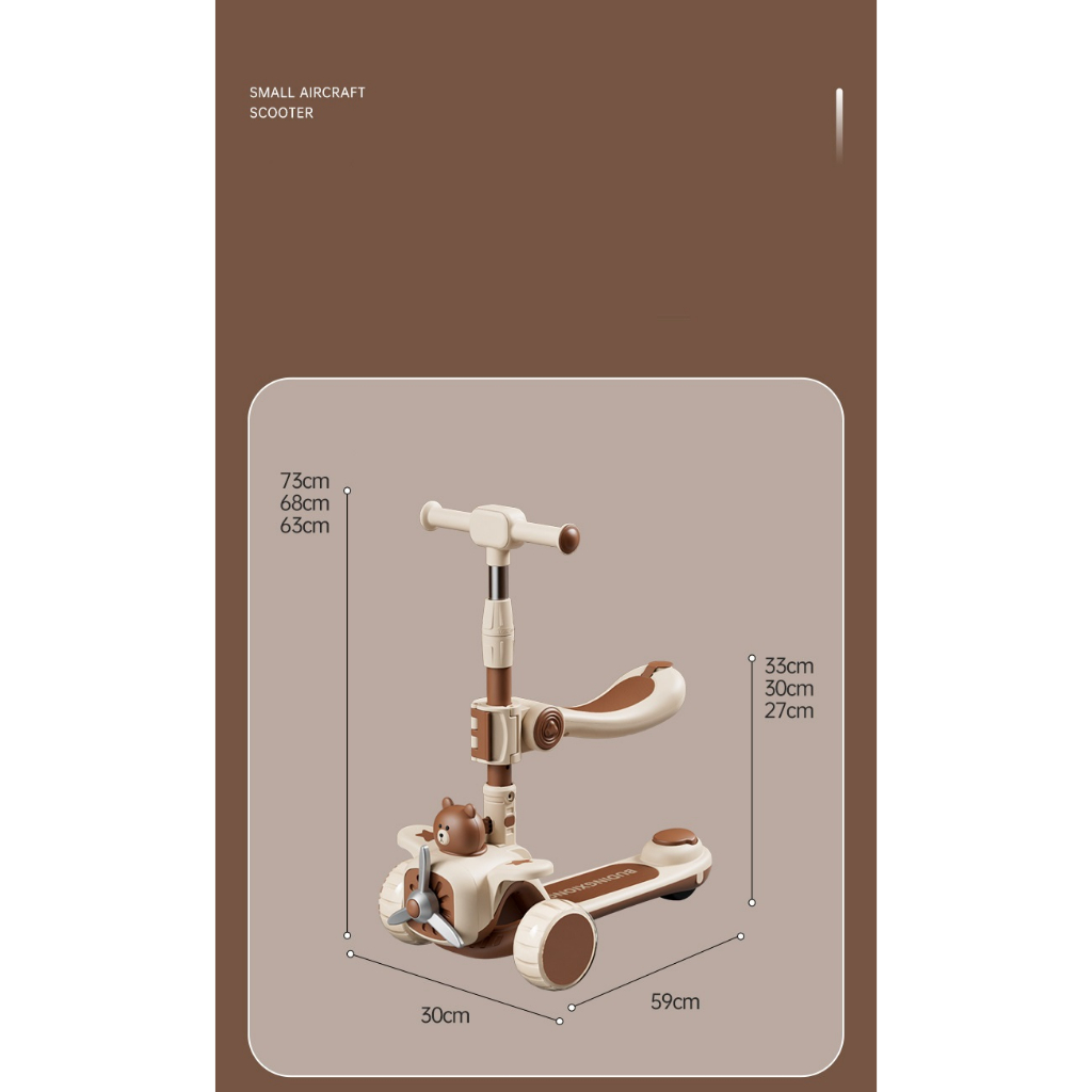 Xe scooter cho bé đa năng bánh phát sáng, chất liệu an toàn chống trơn trượt