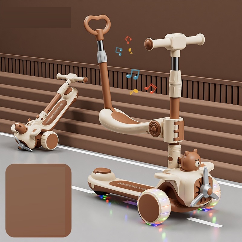 Xe scooter cho bé đa năng bánh phát sáng, chất liệu an toàn chống trơn trượt