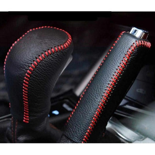 Combo bọc cần số  phanh tay các dòng xe Hyundai I10, Accent, Elantra, Tucson, Santafe...AT da bò thật