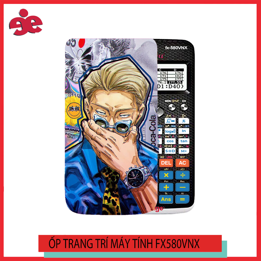 ỐP TRANG TRÍ MÁY TÍNH CASIO FX 580VNX HÌNH CHÚ THUẬT HỒI CHIẾN-NHẬN IN THEO YÊU CẦU!!