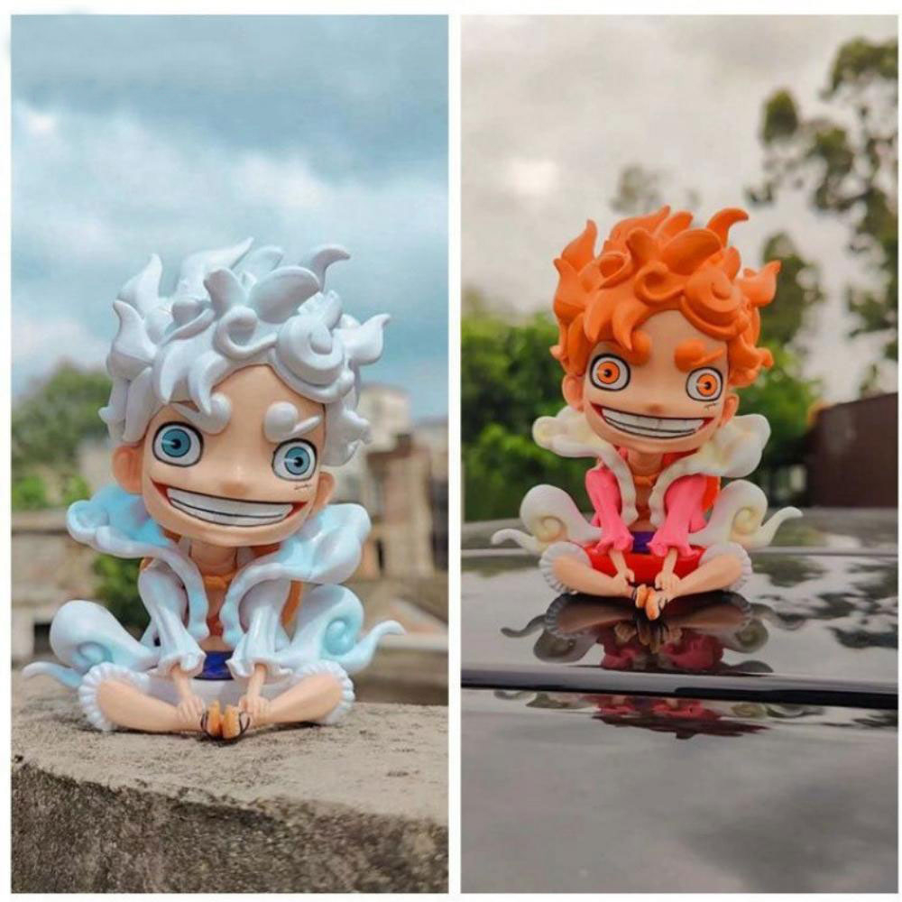 Mô hình Luffy One Piece gear 5 nika chibi màu trắng cao 8cm - siêu dễ thương