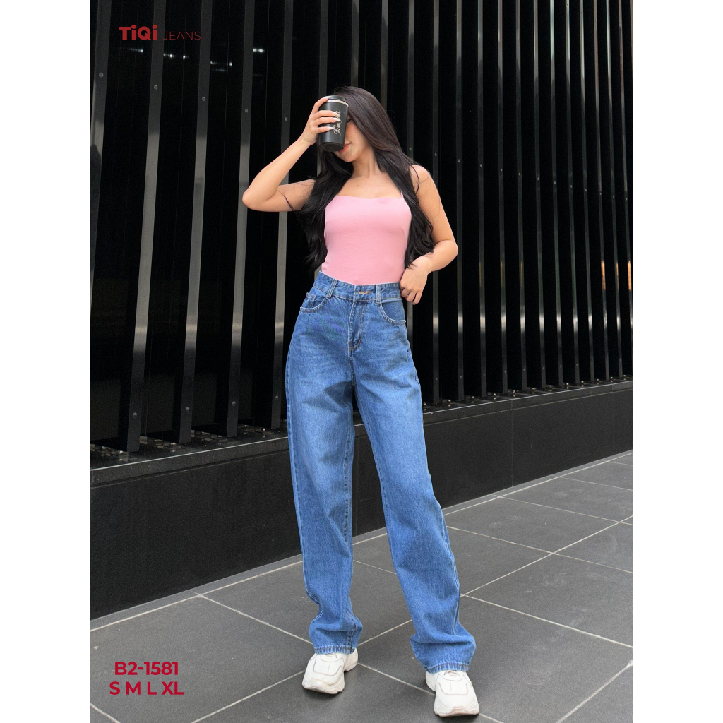 Quần Jean Ống Suông Nữ Lưng Cao Tiqi Jeans B2-1581