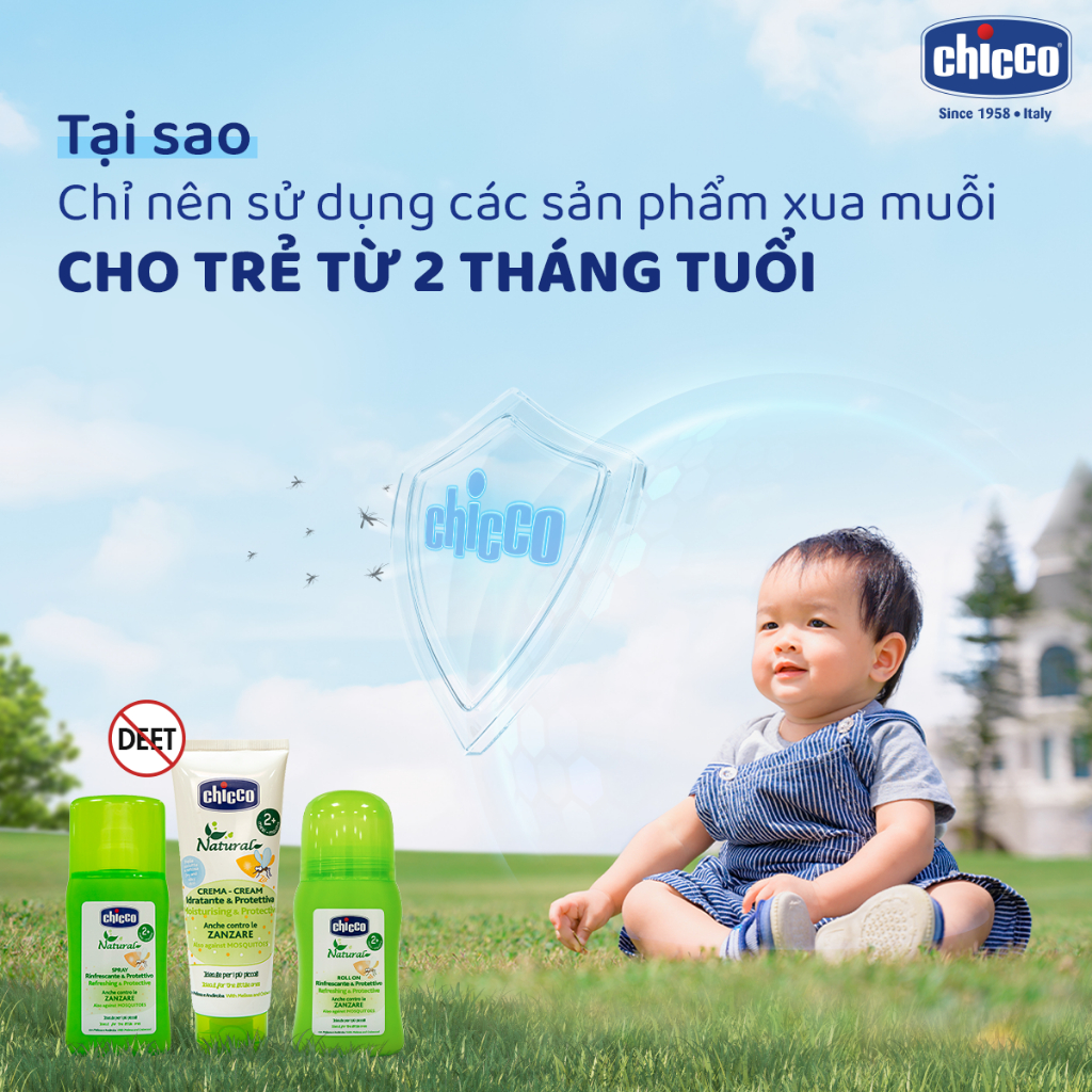 (THÁNG 12 - MUA 3 SP TẶNG LĂN ĐA NĂNG XUA MUỖI) (Bán chạy nhất) Kem đa năng xua muỗi Chicco 100ml