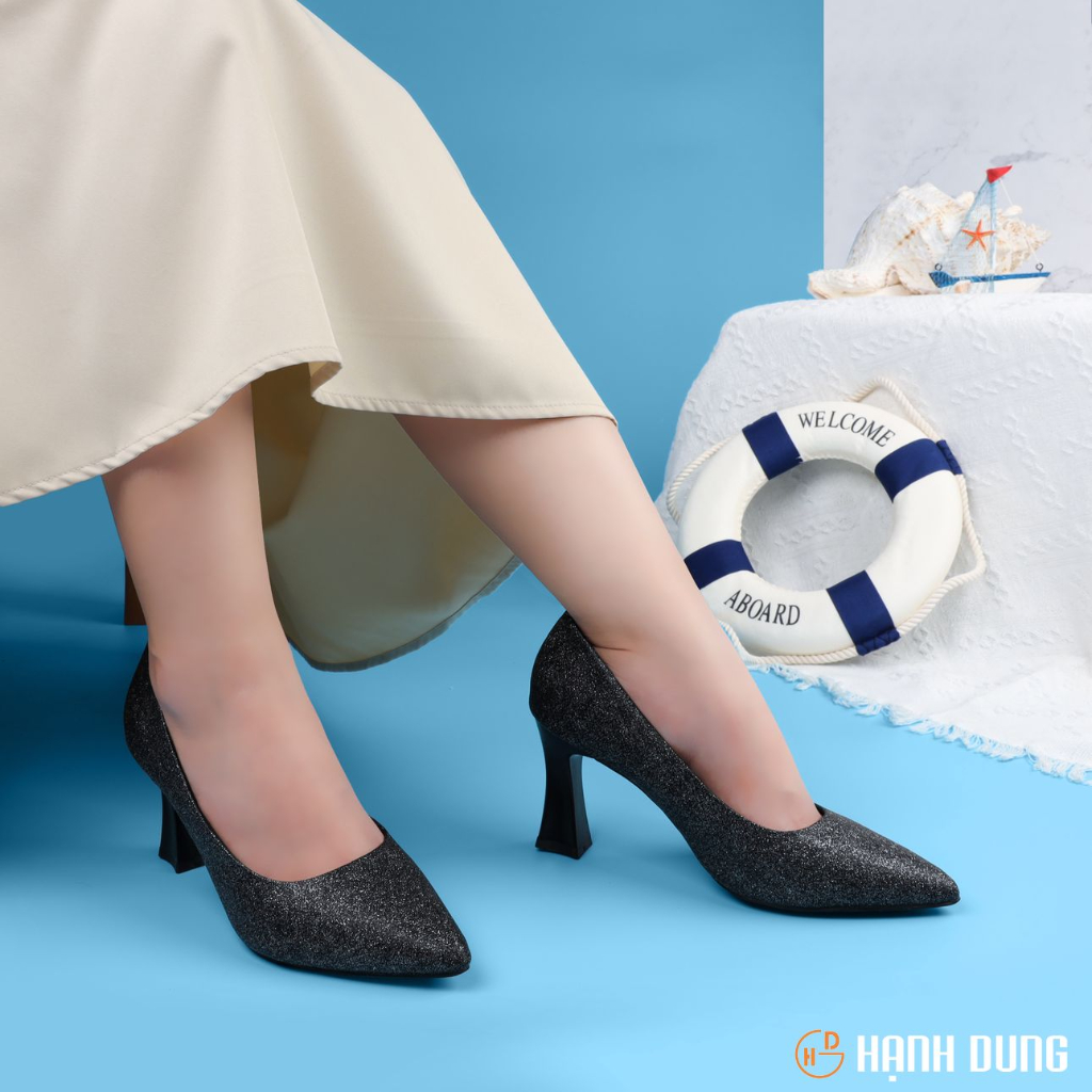 Giày Bít Cao Gót Hạnh Dung HD2136AK ( Màu Hồng - Trắng - Đen - Kem )