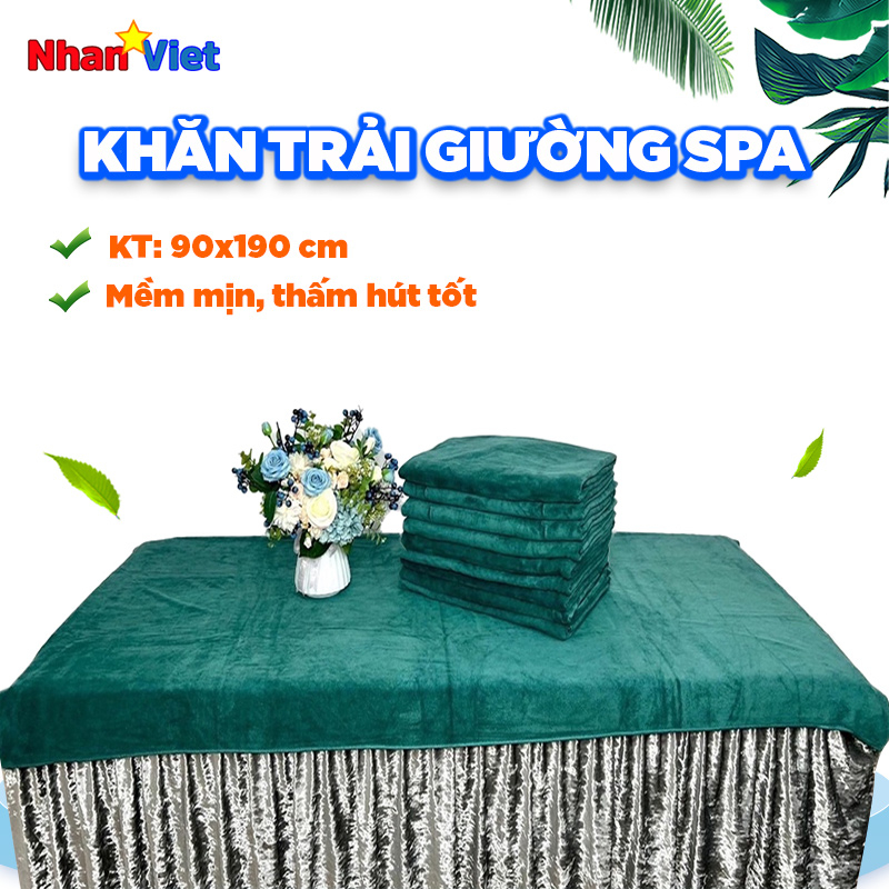 KHĂN TRẢI GIƯỜNG SPA |Khăn 90x190 dùng trải giường spa, nối mi, phun xăm, gội đầu khăn Microfiber mềm mịn thấm hút nước
