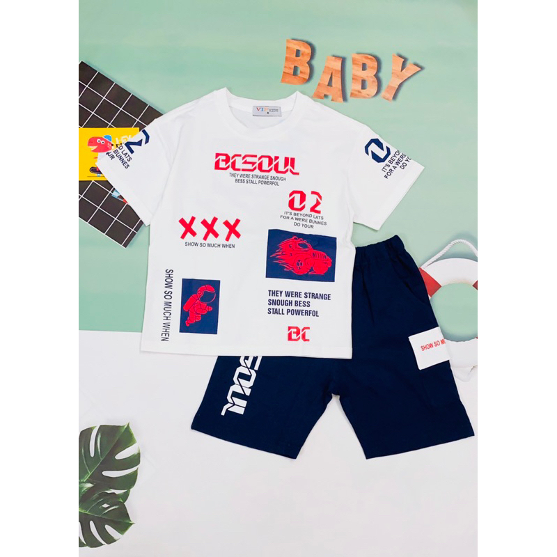 Bộ thun hiphop bé trai đồ bộ hiphop túi hộp