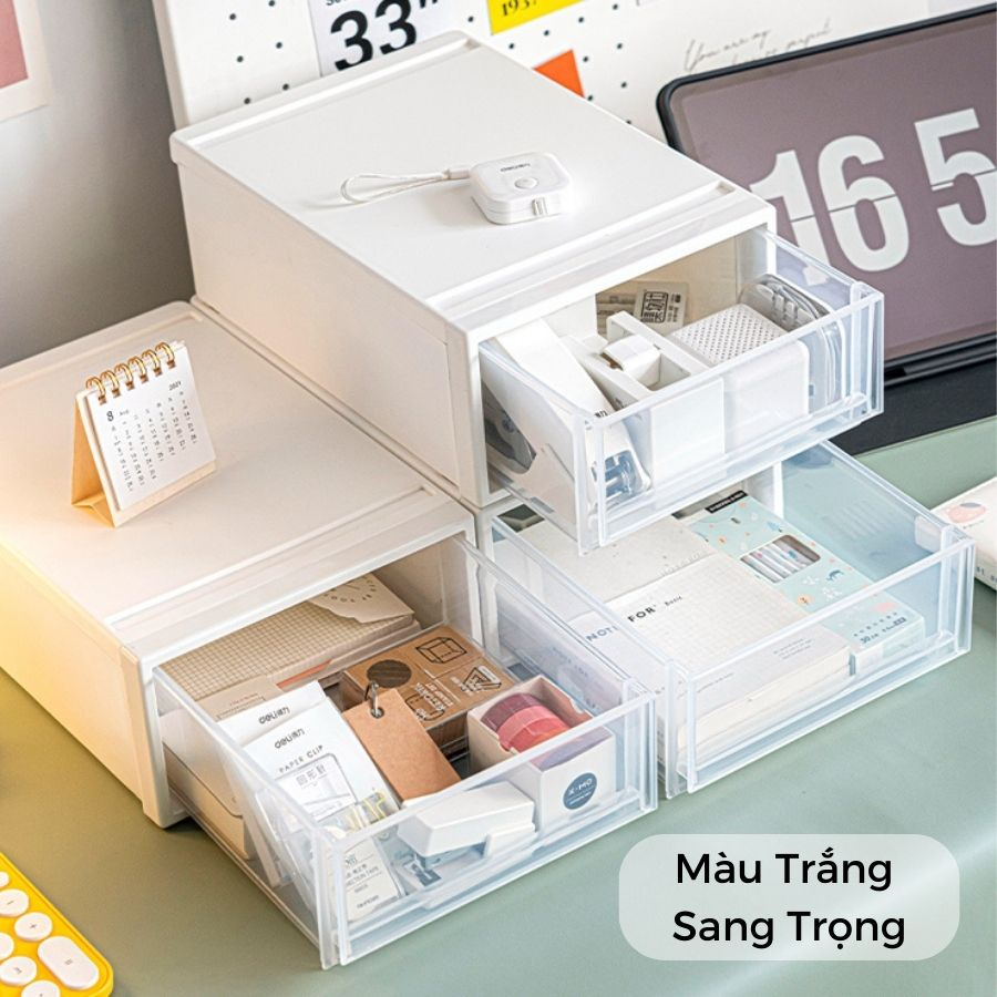Hộp Đựng Mỹ Phẩm Dạng Ngăn Kéo, Hộp Lưu Trữ Đa Năng Xếp Chồng Thành Tủ Kéo Q006