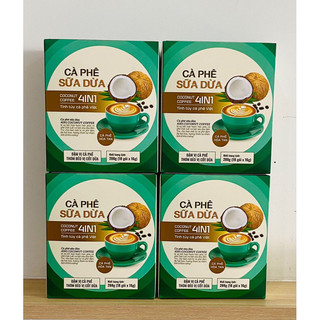 Combo 4 hộp cà phê sữa dừa premium coconut coffee 3in1