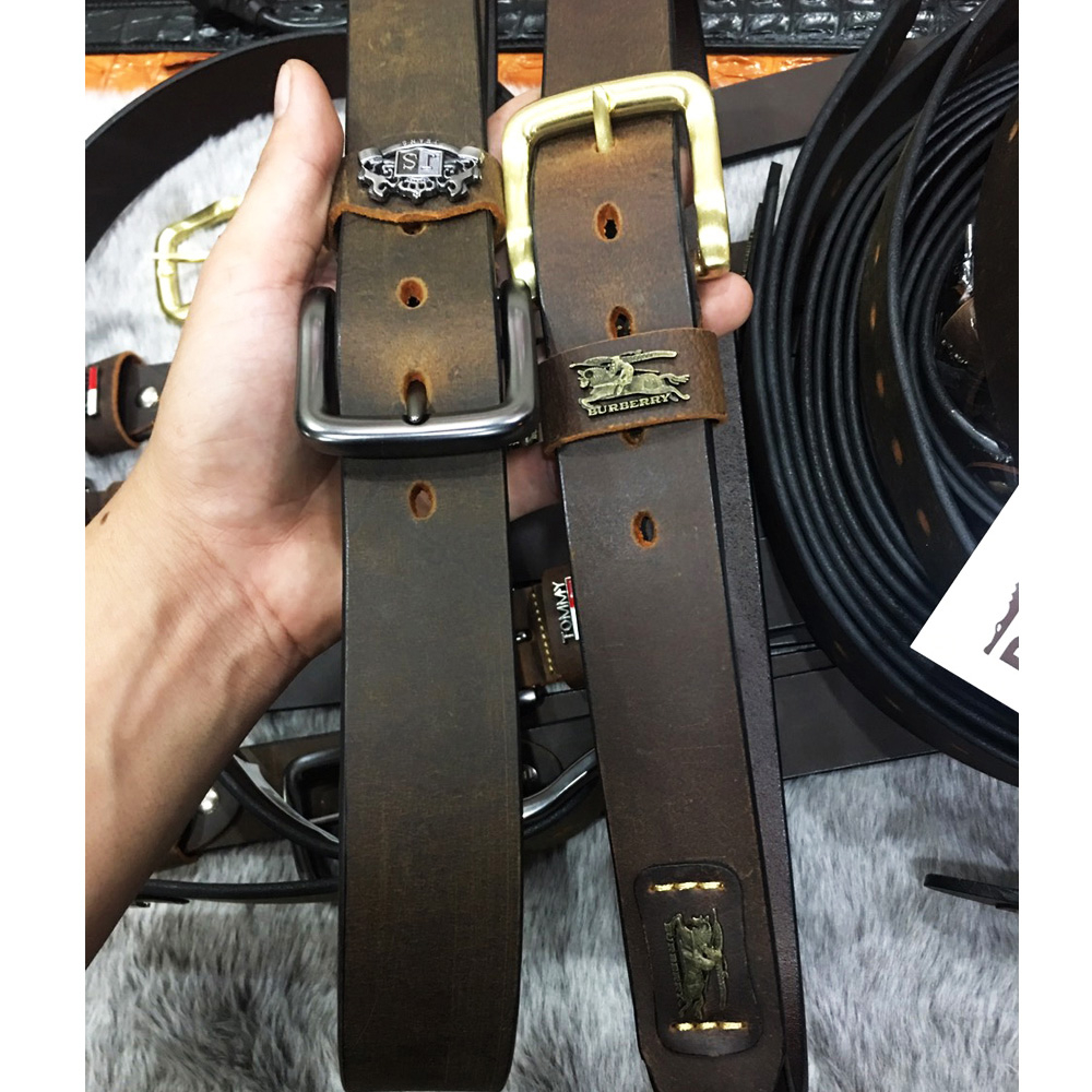 Thắt lưng nam da bò sáp nguyên tấm cao cấp, bảo hành da 2 năm