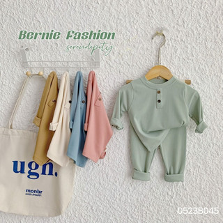 Bộ ngủ tăm lạnh dài tay BERNIE chất mềm mịn thoáng cho bé trai bé gái