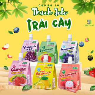 COMBO 10 thạch JELE Thái Lan 150gr vị trái cây trái vải táo việt quất - túi thạch Vitamin C Collagen