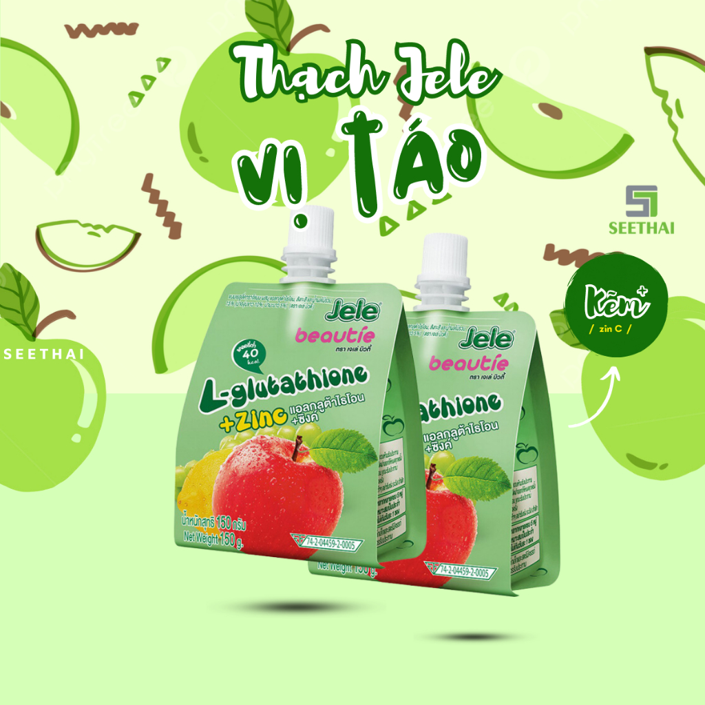 Thạch JELE Thái Lan 150gr vị trái cây trái vải táo việt quất - túi thạch vitamin c collagen