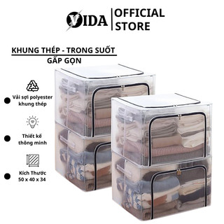 Tủ Vải Trong Suốt , Thùng Đựng Chăn Mền Quần Áo Trong Suốt Khung Thép Thông Minh Có Thể Gấp Gọn SP002366-sp51