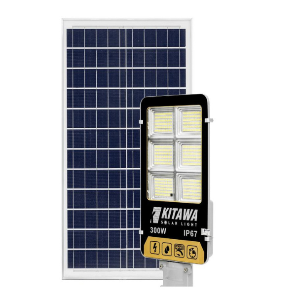 Đèn Đường Năng Lượng Mặt Trời Kitawa 300W BC1300, Siêu Sáng Và Chống Nước IP67