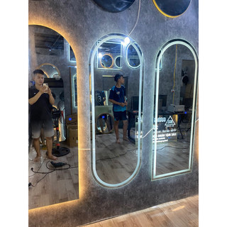 Gương ovan toàn thân phun cát LED cảm ứng(chế độ tăng giảm độ sáng) - SLHome