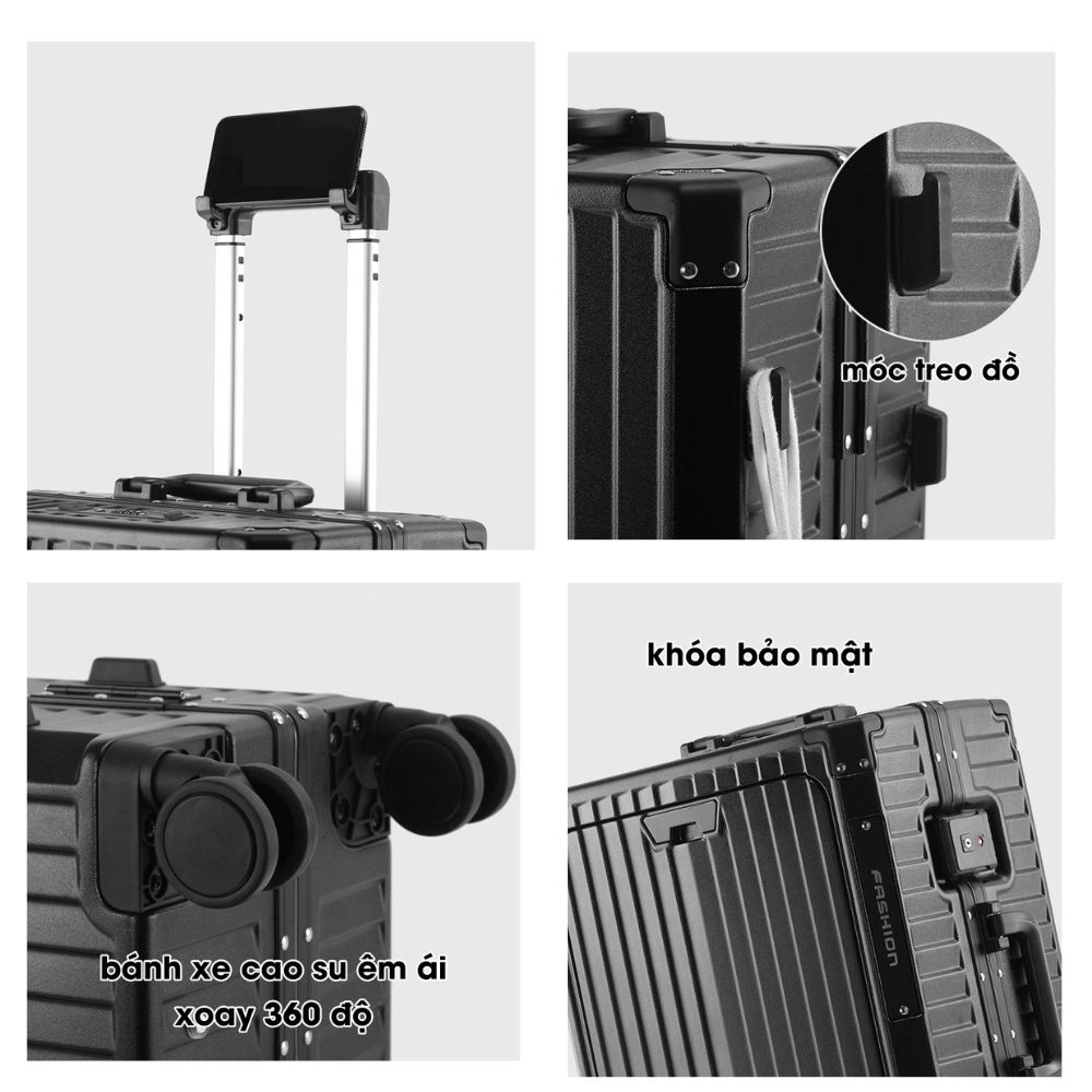 Vali doanh nhân hàng cao cấp IDOBI PVL23-16 Vali du lịch 20inch tay kéo có khoang laptop chuyên dụng kèm khay cốc nước