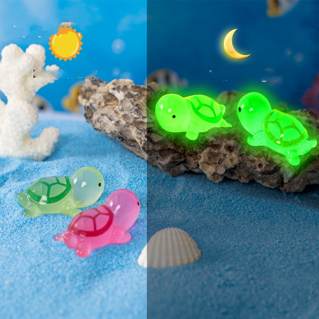 Mô hình rùa nhỏ có dạ quang trang trí tiểu cảnh, keycap, DIY