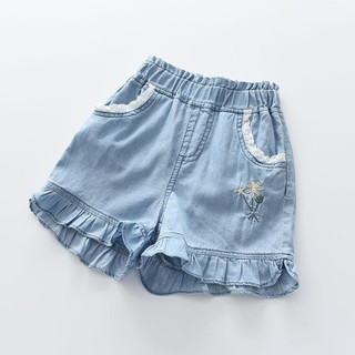 Quần short denim bé gái mỏng mềm nhẹ
