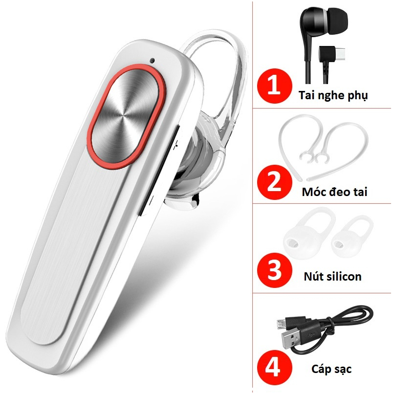 TAI NGHE BLUETOOTH 5.1 PIN 300MaH NGHE NHẠC - ĐÀM THOẠI LÊN ĐẾN 20 - 40 GIỜ,TẶNG KÈM TAI NGHE PHỤ.
