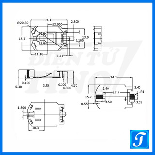 Đế Pin CR2032 / Đế Cúc Áo, Nút Áo Gài Giữ Cmos 3V Máy tính Thay Thế Mainboard, Bo Mạch Điện Tử, Cân, Đồ Chơi, Nhiệt Kế