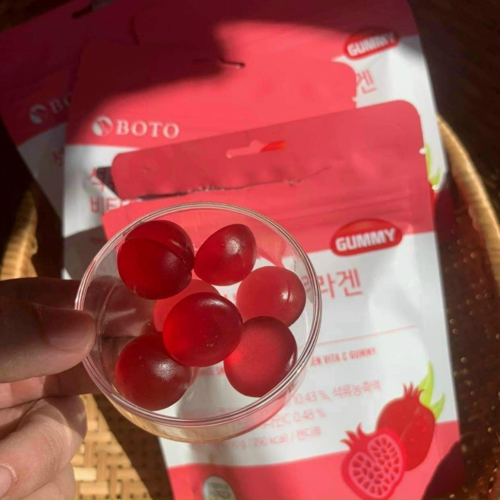 Kẹo Bổ Sung Collagen Lựu Boto Kẹo Dẻo Gummy Collagen Vitamin C - 30 Viên