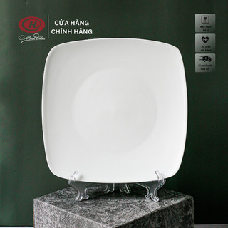 [Sứ Siêu Nhẹ] Đĩa Vuông Sứ Xương Trắng Trơn - Sứ Minh Châu